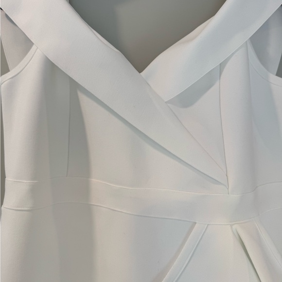 Elegant White Bandage Off Shoulder Bodycon Dress Size XL - Picture 7 of 11